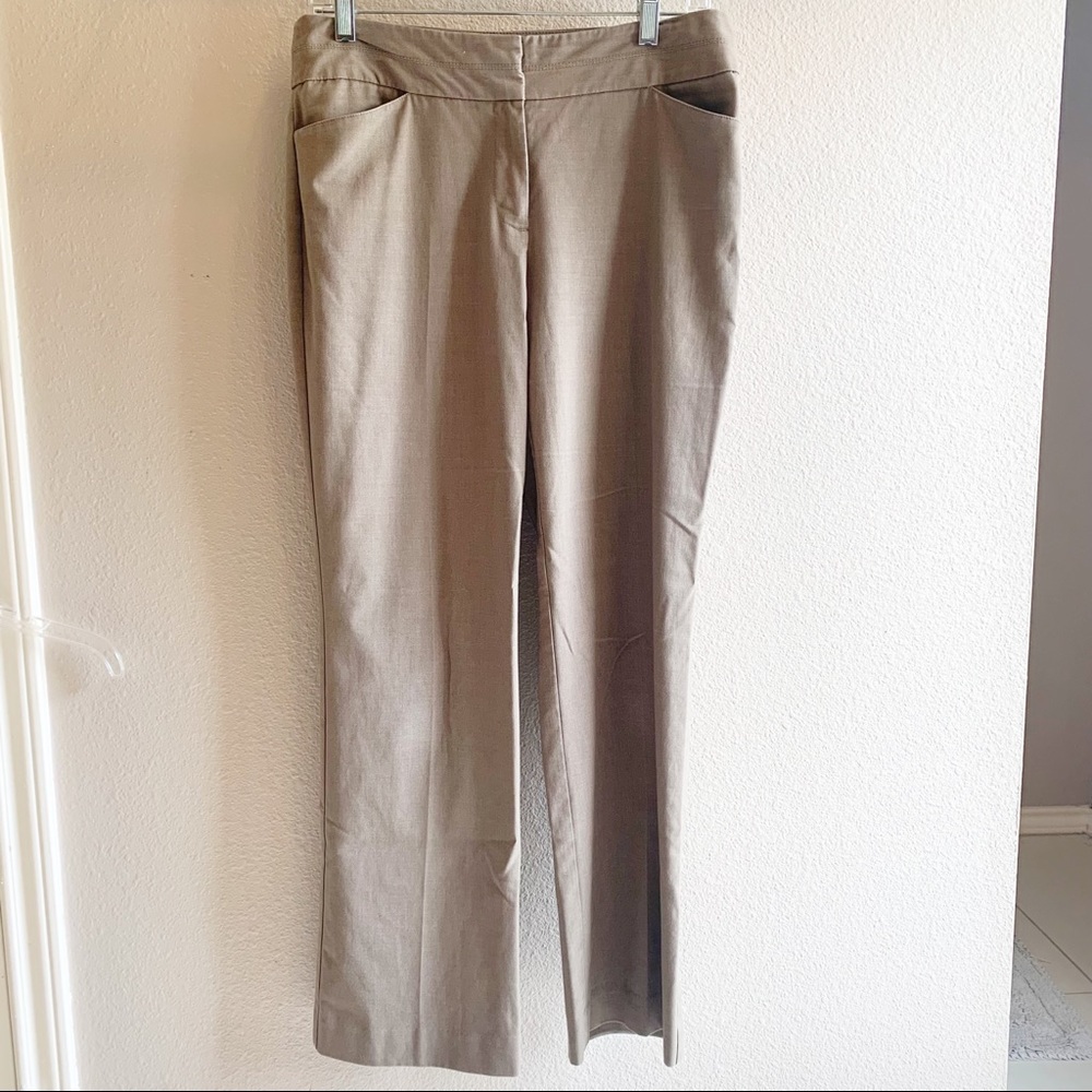 Ann Taylor Loft Curvy Flare Bottom Tan Pants 4P